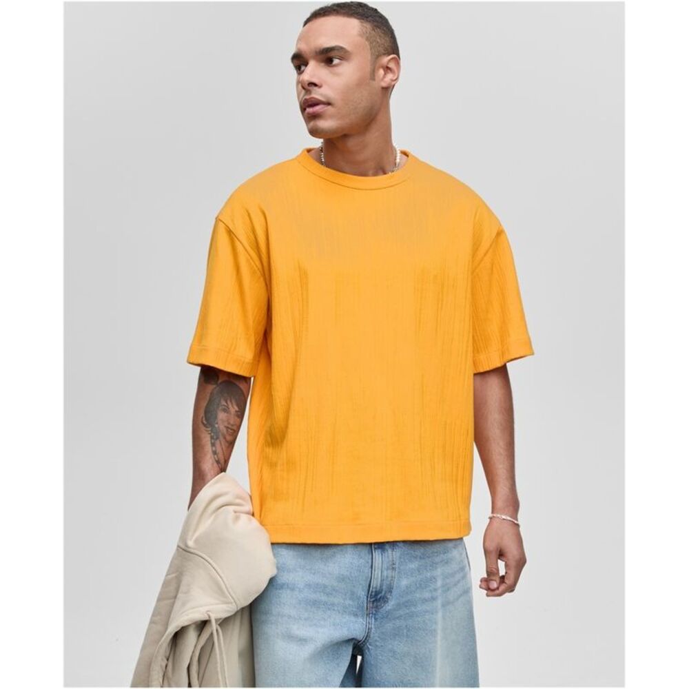 Mode Of One Mens Short-Sleeve Relaxed-Fit Crinkle Basic T-Shirt, NWT